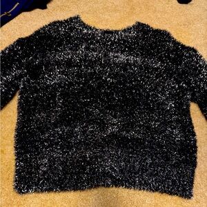 Black Fuzzy Women's Sweater